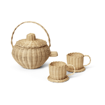 Conjunto Chá Rattan 3 peças - Natural - ferm LIVING