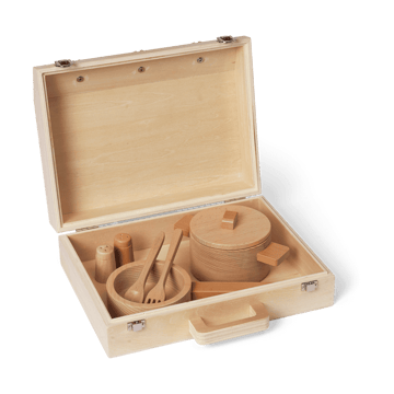 Conjunto de cozinha Toro Suitcase Kitchen para crianças - Natural - ferm LIVING