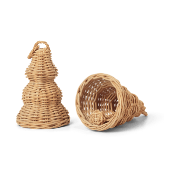 Decoração para árvore Braided Bell Baubles 2 unidades - Natural - ferm LIVING