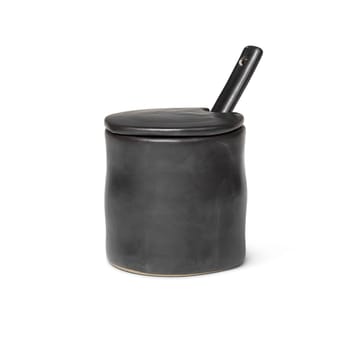 Frasco de geleia com colher Flow - preto - ferm LIVING