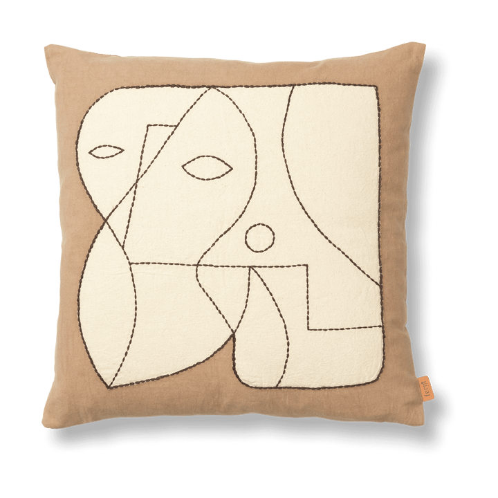 Fronha Figure 50x50 cm, Taupe escuro-branco sujo ferm LIVING