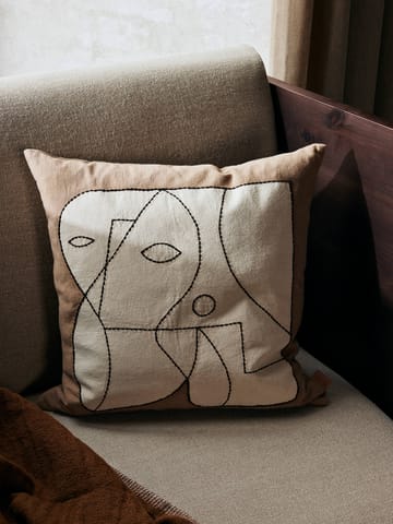 Fronha Figure 50x50 cm - Taupe escuro-branco sujo - ferm LIVING