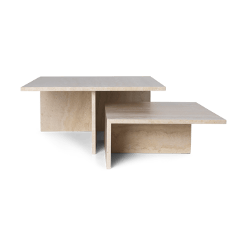 Mesa de centro Distinct Grande Duo 133x70x35 cm - Travertino - ferm LIVING