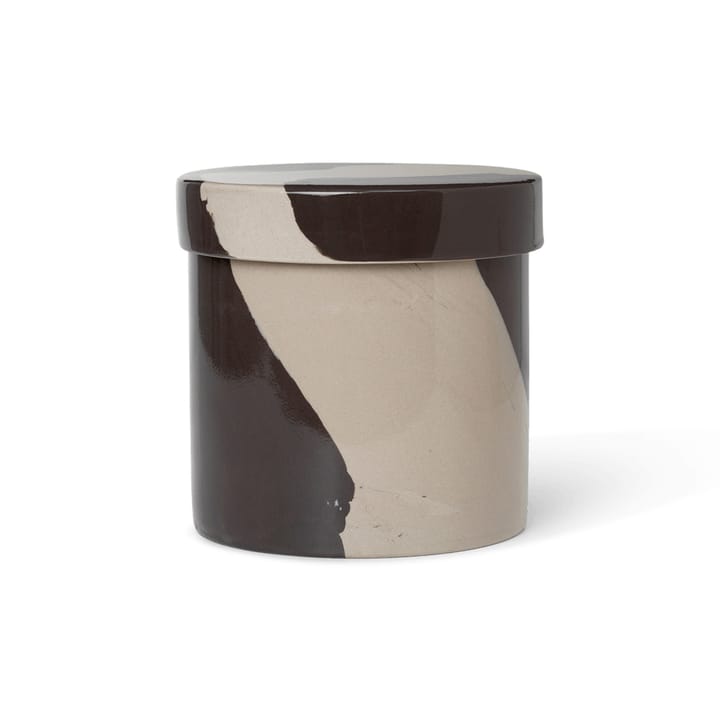 Pote com tampa Inlay Ø14,5 cm - Sand-brown - Ferm LIVING