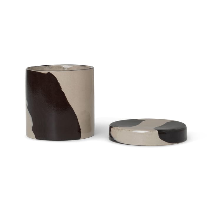 Pote com tampa Inlay Ø9,8 cm - Sand-brown - ferm LIVING