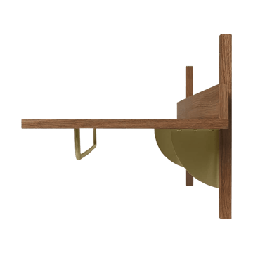 Prateleira com calha suspensa Sector 37x87 cm - Smoked Oak, brass - ferm LIVING