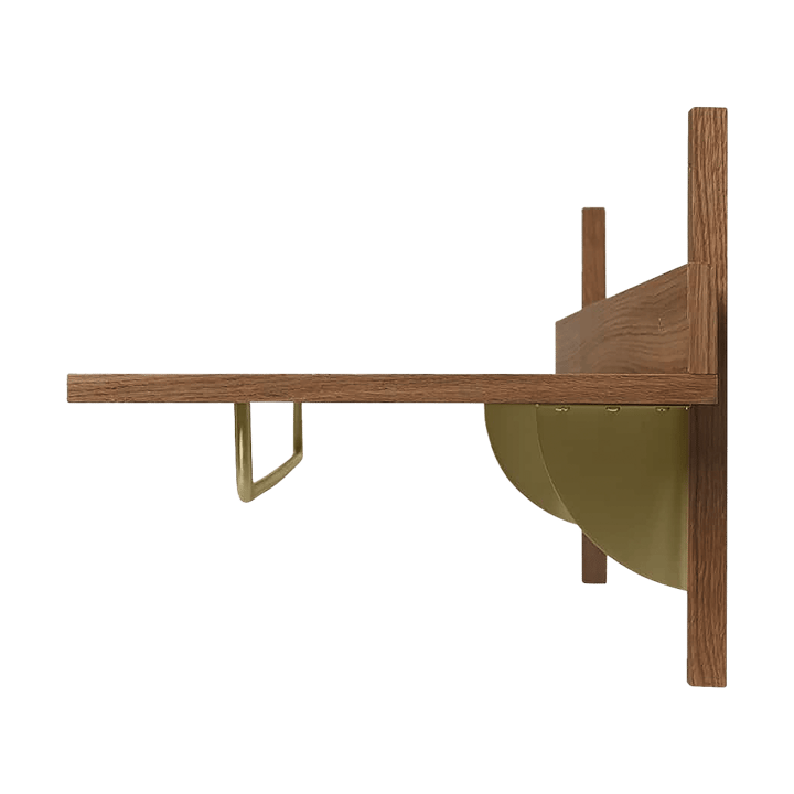 Prateleira com calha suspensa Sector 37x87 cm, Smoked Oak, brass ferm LIVING