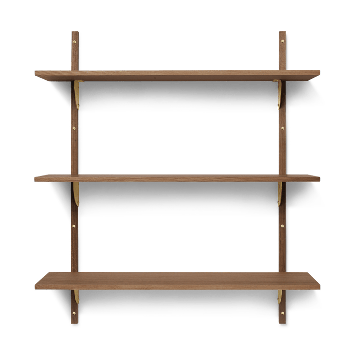 Prateleira Sector triple wide - Smoked Oak, brass - Ferm LIVING