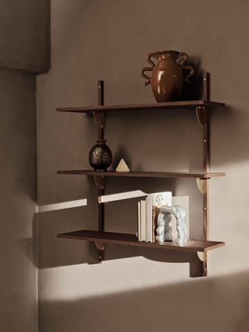 Prateleira Sector triple wide - Smoked Oak, brass - ferm LIVING