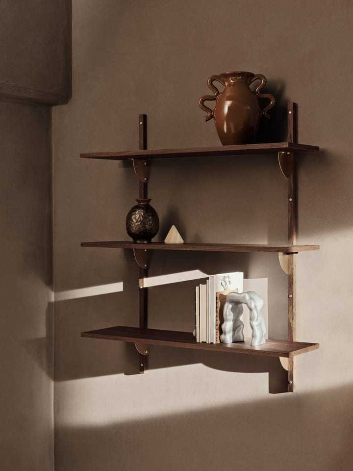 Prateleira Sector triple wide, Smoked Oak, brass ferm LIVING