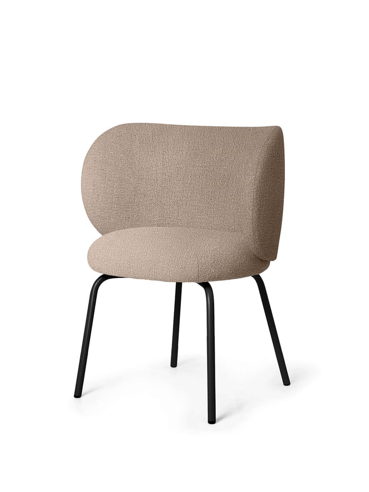 Rico cadeira de jantar- bouclé, Sand-preto ferm LIVING