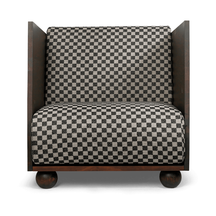 Rum Lounge Chair Check, Escuro manchado-areia-preto ferm LIVING