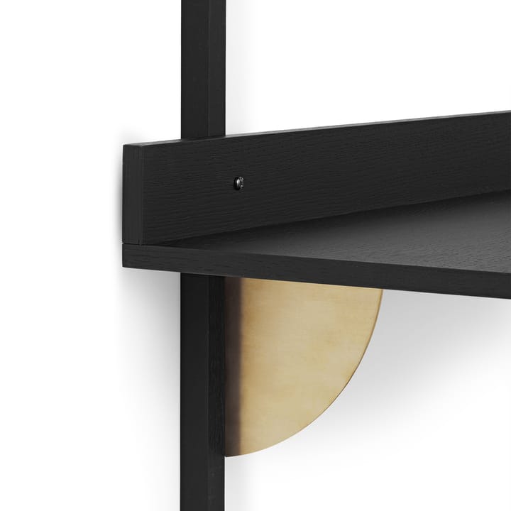 Secretária Sector, black ash-brass ferm LIVING