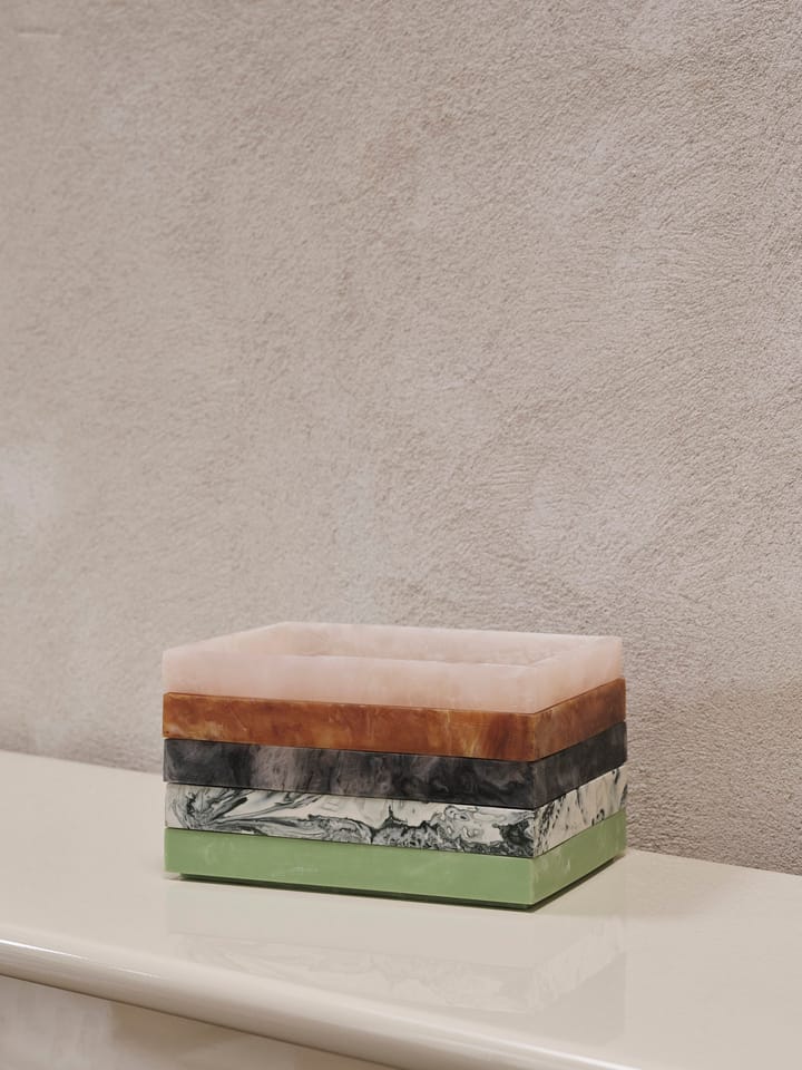 Tabuleiro decorativo Mist 15x20 cm - Emerald-off white - ferm LIVING