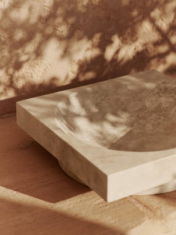 Tigela decorativa Hew baixa - Travertine - Ferm Living