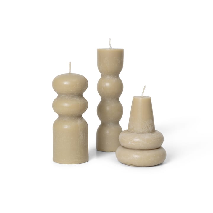 Torno velas 3 un. Ø4 cm, Sand ferm LIVING