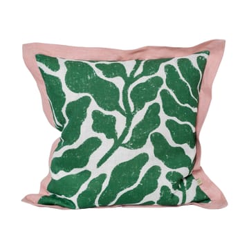 Capa de almofada Leaves com aba contrastante 48x48 cm - Green-pink - Fine Little Day