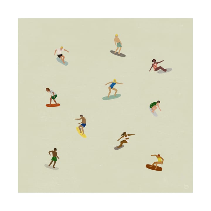 Póster Surfers - Beige, 40x40 cm - Fine Little Day