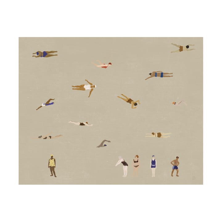 Póster Swimmers - Beige, 40x50 cm - Fine Little Day