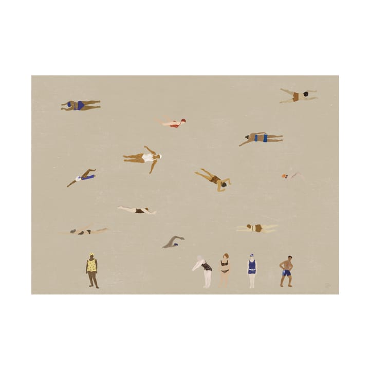 Póster Swimmers - Beige, 50x70 cm - Fine Little Day