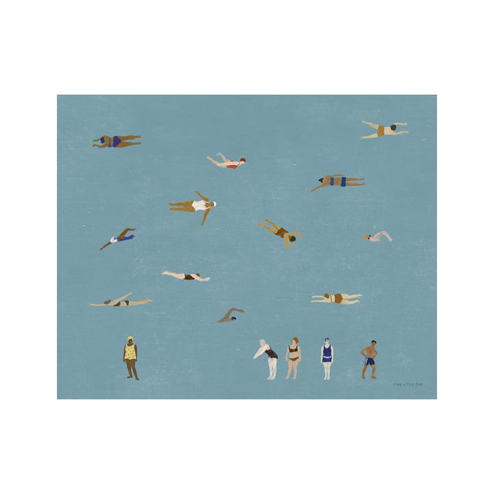 Póster Swimmers - Blue, 40x50 cm - Fine Little Day