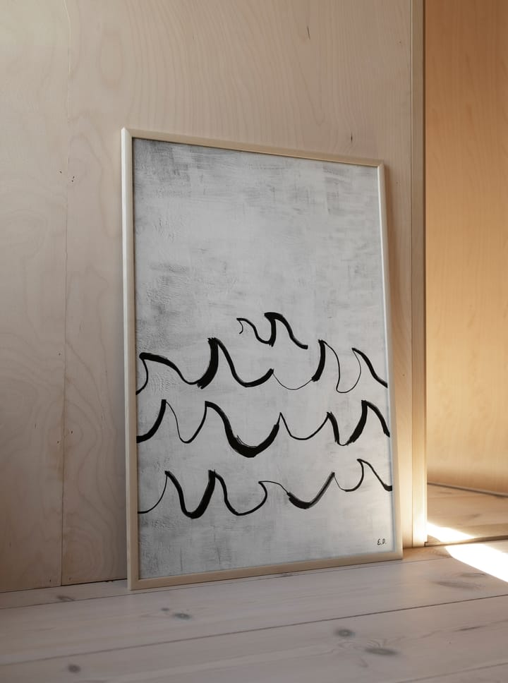 Póster Wave 50x70 cm - Preto-branco - Fine Little Day