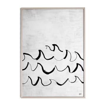 Póster Wave 50x70 cm - Preto-branco - Fine Little Day