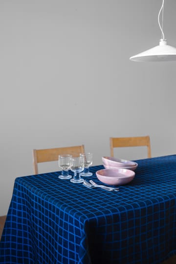 Rutig jacquard-woven toalha de mesa 147x147 cm - Azul-preto - Fine Little Day