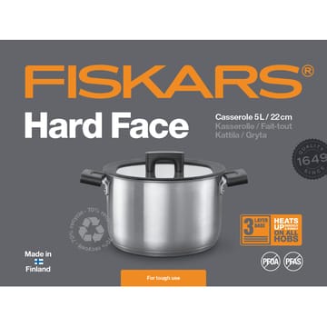 Panela com tampa aço Hard Face - 5 l - Fiskars