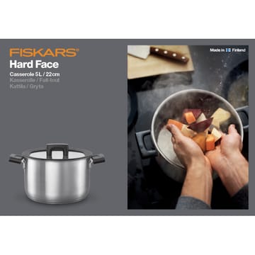 Panela com tampa aço Hard Face - 5 l - Fiskars