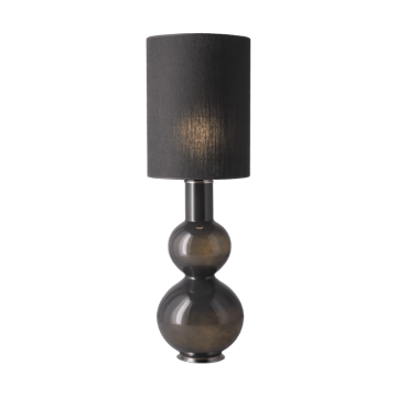 Candeeiro de mesa Augusta, base cinza - Lino Negro L - Flavia Lamps