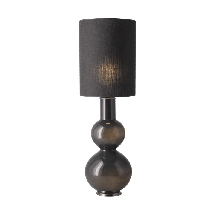 Candeeiro de mesa Augusta, base cinza, Lino Negro L Flavia Lamps