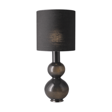 Candeeiro de mesa Augusta, base cinza - Lino Negro M - Flavia Lamps