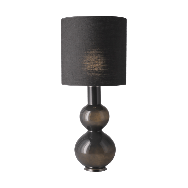 Candeeiro de mesa Augusta, base cinza, Lino Negro M Flavia Lamps