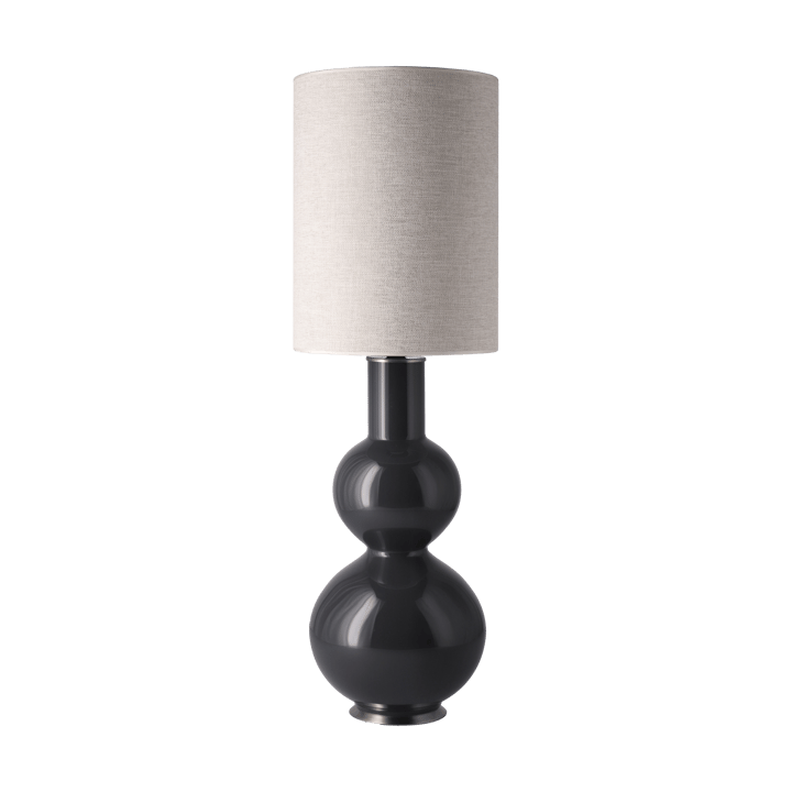 Candeeiro de mesa Augusta, base cinza - London Beige L - Flavia Lamps