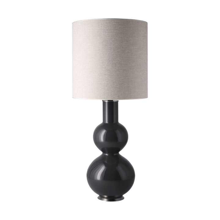 Candeeiro de mesa Augusta, base cinza, London Beige M Flavia Lamps