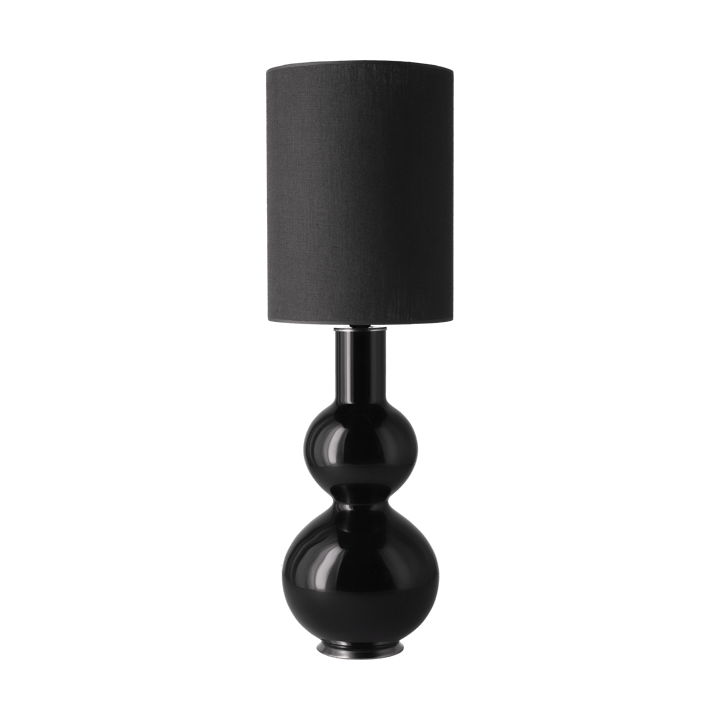 Candeeiro de mesa Augusta, base preta, Lino Negro L Flavia Lamps