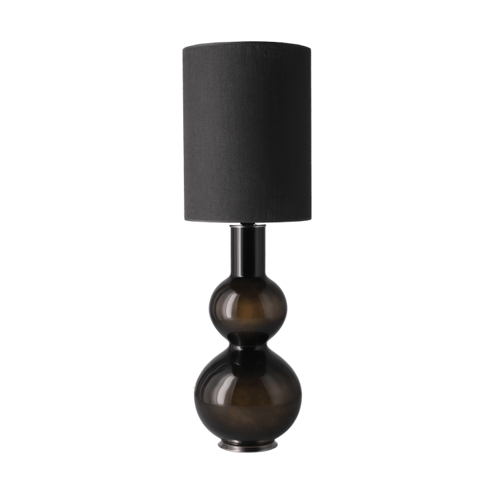 Candeeiro de mesa Augusta, base preta, Lino Negro L Flavia Lamps