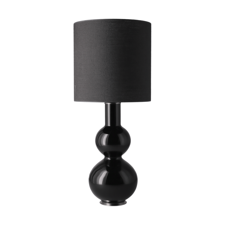 Candeeiro de mesa Augusta, base preta, Lino Negro M Flavia Lamps