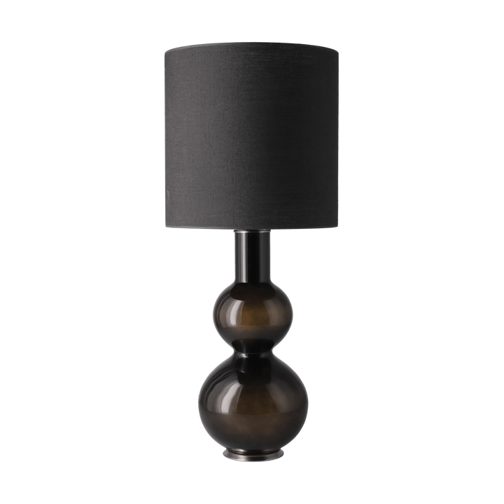 Candeeiro de mesa Augusta, base preta, Lino Negro M Flavia Lamps