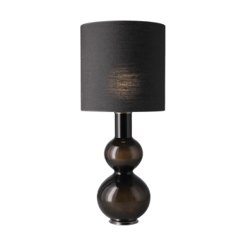 Candeeiro de mesa Augusta, base preta - Lino Negro M - Flavia Lamps