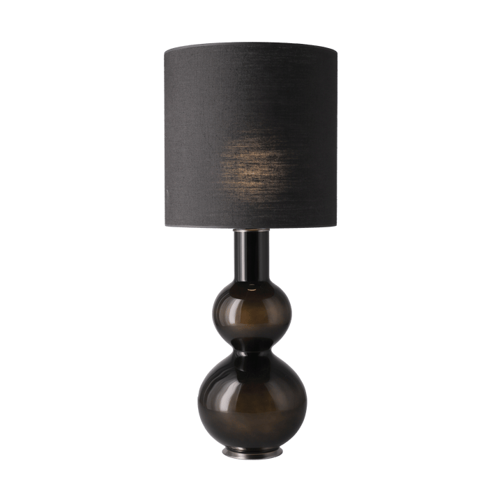 Candeeiro de mesa Augusta, base preta, Lino Negro M Flavia Lamps