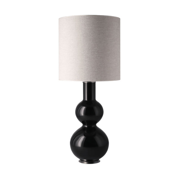 Candeeiro de mesa Augusta, base preta - London Beige M - Flavia Lamps