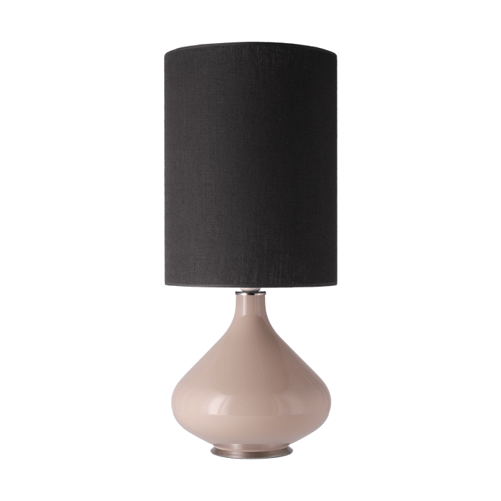 Candeeiro de mesa Flavia, base bege - Lino Negro L - Flavia Lamps