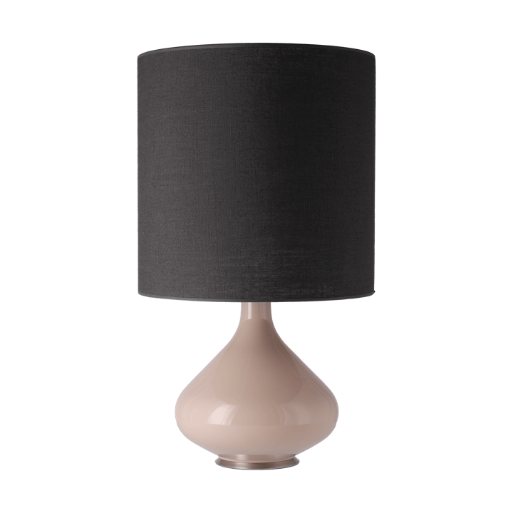 Candeeiro de mesa Flavia, base bege - Lino Negro M - Flavia Lamps