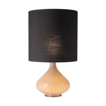 Candeeiro de mesa Flavia, base bege - Lino Negro M - Flavia Lamps