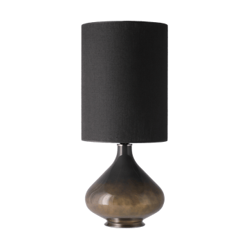 Candeeiro de mesa Flavia, base cinza - Lino Negro L - Flavia Lamps