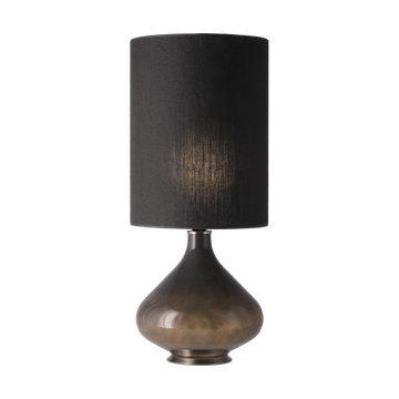 Candeeiro de mesa Flavia, base cinza - Lino Negro L - Flavia Lamps