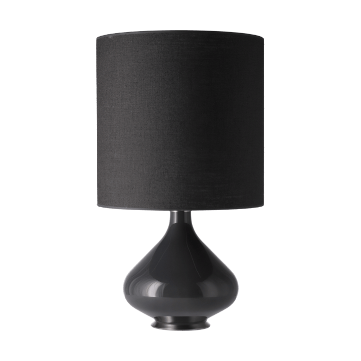 Candeeiro de mesa Flavia, base cinza - Lino Negro M - Flavia Lamps