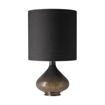 Candeeiro de mesa Flavia, base cinza - Lino Negro M - Flavia Lamps